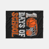 100th Day Of School Basketball Kids 100 Days Of Sc フリースブランケット (正面(横))