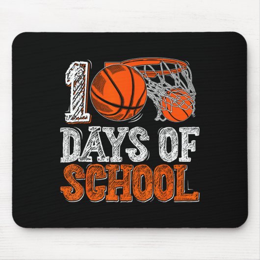 100th Day Of School Basketball Kids 100 Days Of Sc マウスパッド (正面)