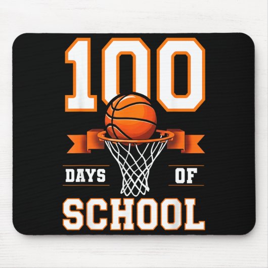 100th Day Of School Basketball Kids 100 Days Of Sc マウスパッド (正面)