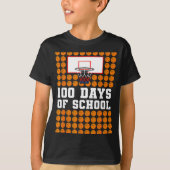 100th Day Of School Basketball Kids 100 Days Of Sc Tシャツ (正面)