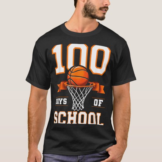 100th Day Of School Basketball Kids 100 Days Of Sc Tシャツ (正面)