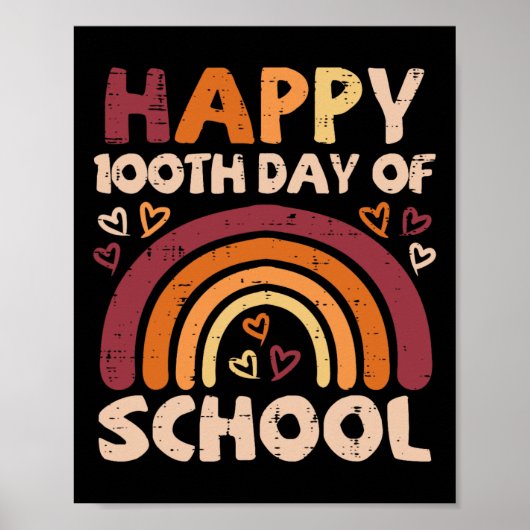 100th Day Of School Black Rainbow 100日先生 ポスター (正面)