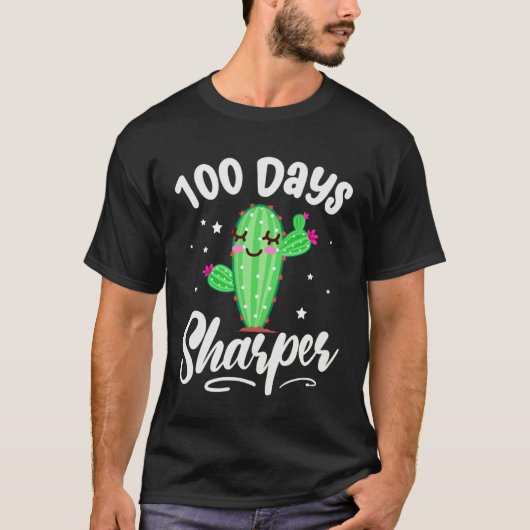 100th Day of School Cactus Sharp 100 Days Sharper Tシャツ (正面)