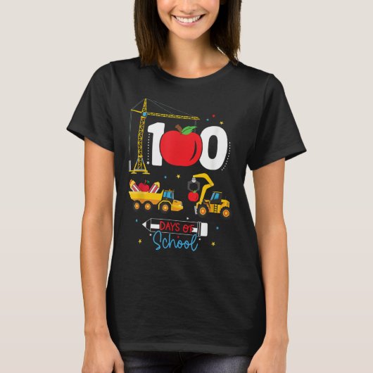 100th Day of School Construction Vehicles Teacher Tシャツ (正面)