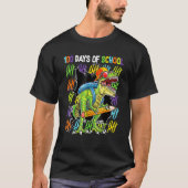 100th Day Of School Dinosaur Rex Dino   Boys Kids Tシャツ (正面)