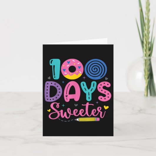 100th Day Of School Equipment先生100日スウィート カード (正面)