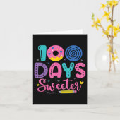 100th Day Of School Equipment先生100日スウィート カード (黄色い花)