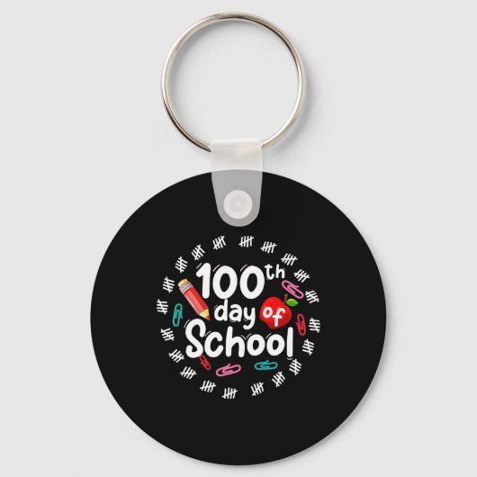 100th Day Of School For School Kids 100日Sma キーホルダー (正面)