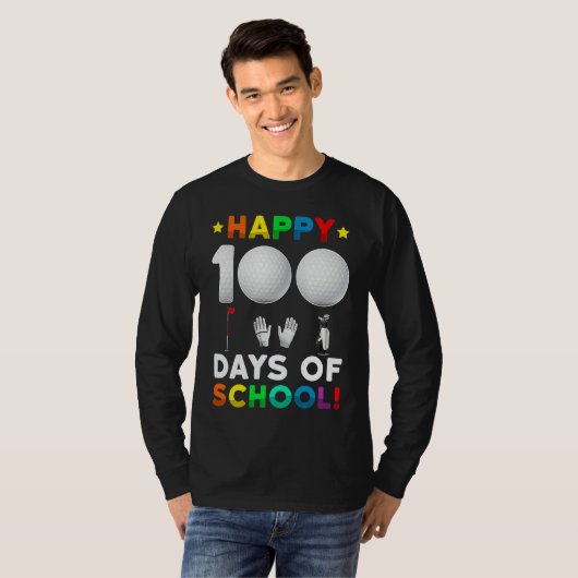 100th Day Of School Golf  100 Days Of School Boys  Tシャツ (正面フル)