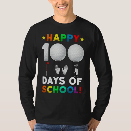100th Day Of School Golf  100 Days Of School Boys  Tシャツ (正面)