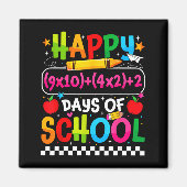 100th Day Of School Happy 100 Days Math Equation T マグネット (正面)