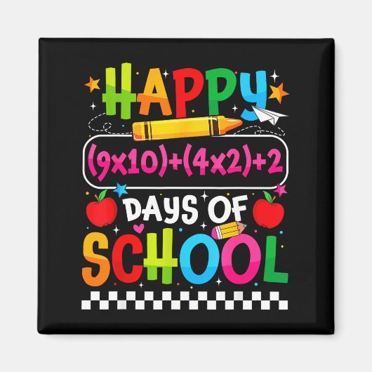 100th Day Of School Happy 100 Days Math Equation T マグネット (正面)