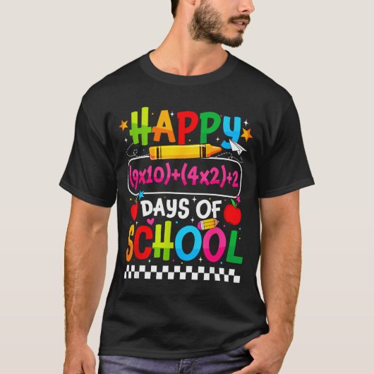 100th Day Of School Happy 100 Days Math Equation T Tシャツ (正面)