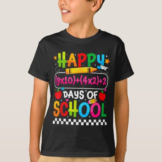 100th Day Of School Happy 100 Days Math Equation T Tシャツ (正面)