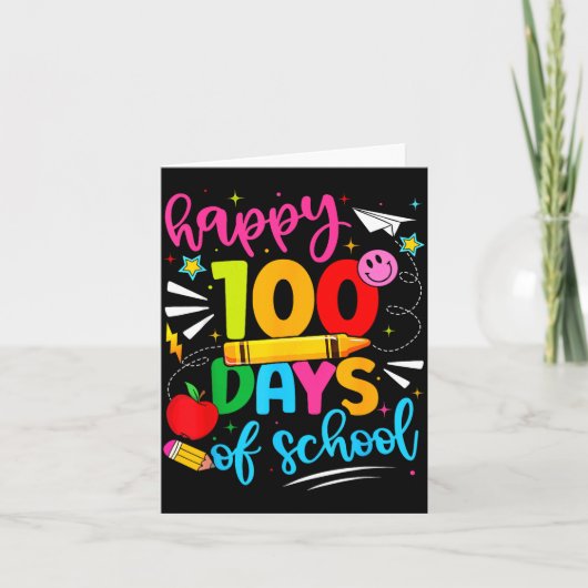 100th Day Of School Happy 100 Days Teachers Boy Gi カード (正面)
