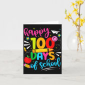 100th Day Of School Happy 100 Days Teachers Boy Gi カード (黄色い花)