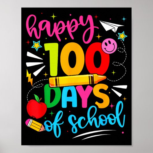 100th Day Of School Happy 100 Days Teachers Boy Gi ポスター (正面)
