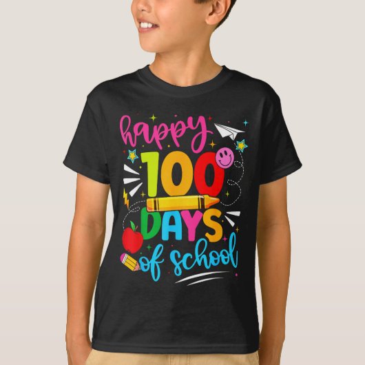 100th Day Of School Happy 100 Days Teachers Boy Gi Tシャツ (正面)
