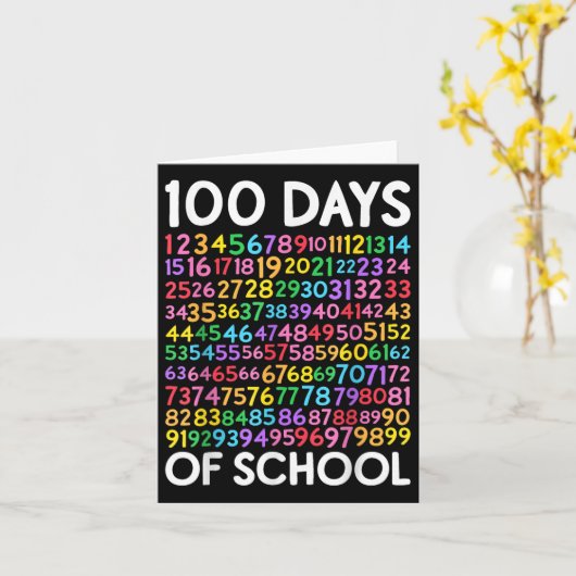 100th Day Of School Kids 100日学ズMath Nu カード (黄色い花)
