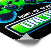 100th Day Of School Kids Video Games Boy Gamer  ポスター (角)