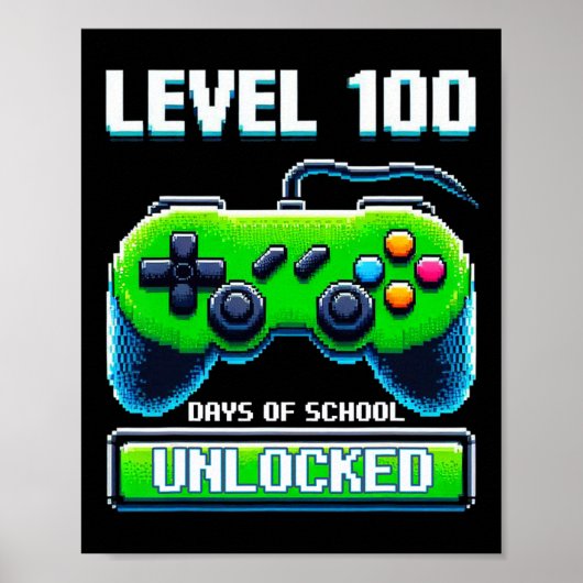 100th Day Of School Kids Video Games Boy Gamer  ポスター (正面)
