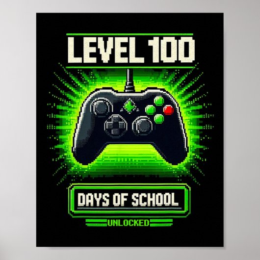 100th Day Of School Kids Video Games Boy Gamer 1  ポスター (正面)