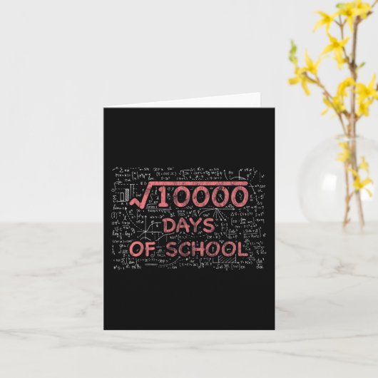 100th Day Of School Math先生100 Schoooの日 カード (黄色い花)