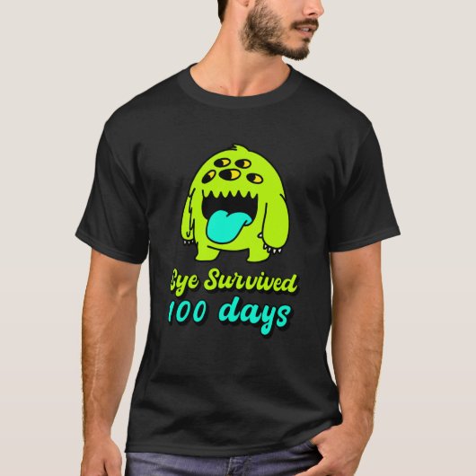 100th Day of School Monster Kids Eye 生き延び 100 Tシャツ (正面)