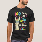 100th Day Of School No Prob Lama 100 Days Smarter  Tシャツ (正面)