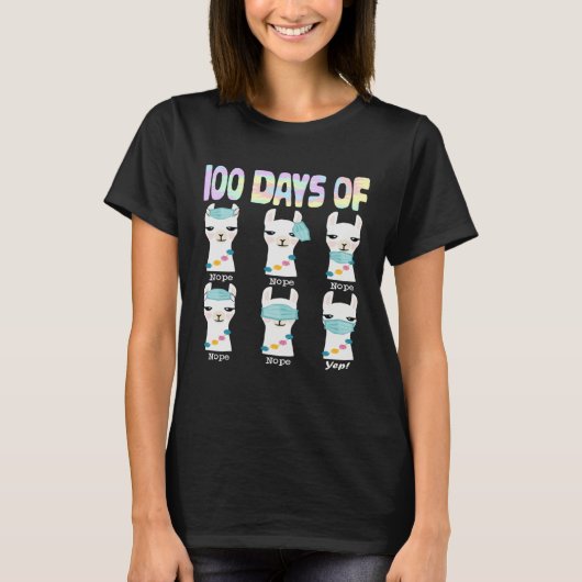 100th Day Of School No Prob Lama 100 Days Smarter Tシャツ (正面)