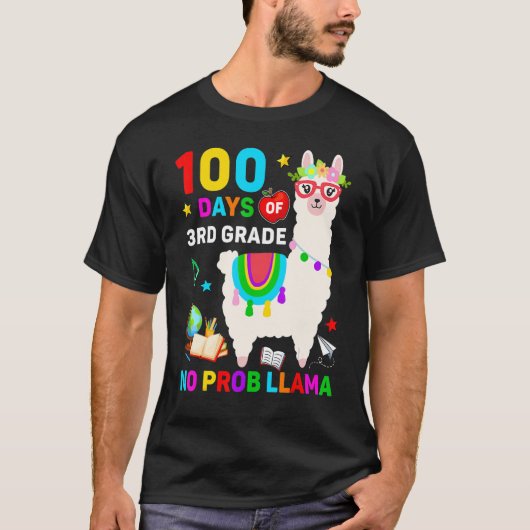 100th Day Of School No Prob Llama 100 Days Of 3rd  Tシャツ (正面)