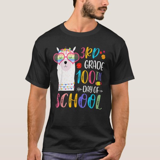 100th Day Of School No Prob Llama 100 Days Of 3rd Tシャツ (正面)
