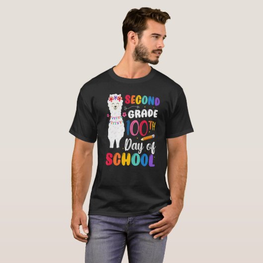 100th Day Of School No Prob Llama 100th Day Second Tシャツ (正面フル)