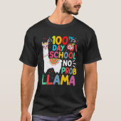 100th Day Of School No Probllama Llama 100 Days Of Tシャツ (正面)