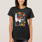 100th Day Of School No Probllama Llama 100 Days Of Tシャツ (正面)