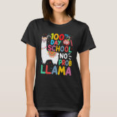 100th Day of School No Probllama Llama 100 Days of Tシャツ (正面)