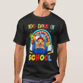100th Day of School Norfolk Terrier Dog Teacher Tシャツ (正面)