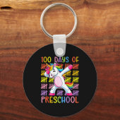100th Day Of School Of Preschool Unicorn 100 Days  キーホルダー (正面)