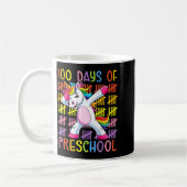 100th Day Of School Of Preschool Unicorn 100 Days コーヒーマグカップ (左)