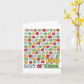 100th Day Of School Shirt 100日・オブ・スクール数学 カード (黄色い花)