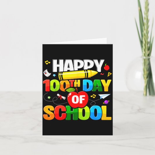 100th Day Of School Shirt For Teachers Kids Happy  カード (正面)