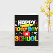 100th Day Of School Shirt For Teachers Kids Happy  カード (黄色い花)