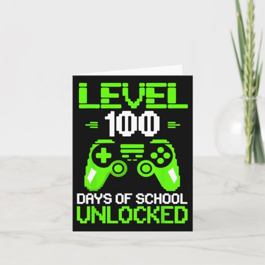 100th Day Of School Shirt Kids Video Games Boy Gam カード (正面)
