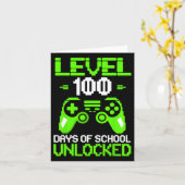 100th Day Of School Shirt Kids Video Games Boy Gam カード (黄色い花)