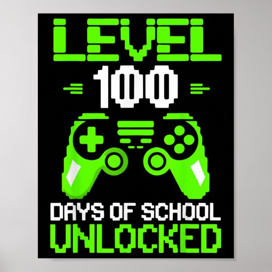 100th Day Of School Shirt Kids Video Games Boy Gam ポスター (正面)