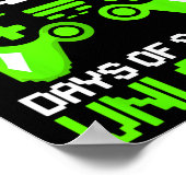 100th Day Of School Shirt Kids Video Games Boy Gam ポスター (角)