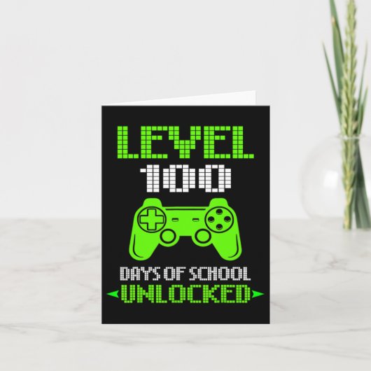 100th Day Of School Shirt Kids Video Games Boy Gif カード (正面)