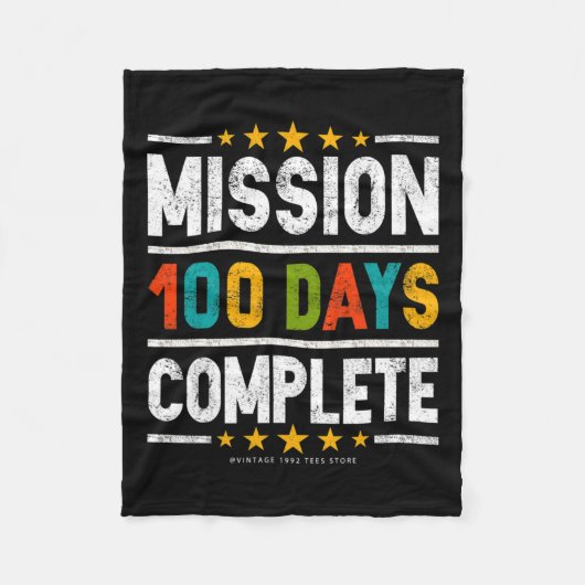 100th Day Of School Shirtsミッション100日コンプル フリースブランケット (正面)