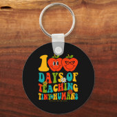 100th Day Of School Shirts生徒先生Tiny Hu キーホルダー (正面)