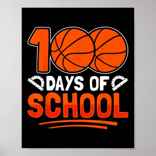 100th Day Of School Sketll 100 Days Of School Kids ポスター (正面)